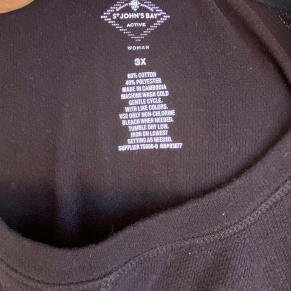 Plus Size Black Active Short Sleeves T Shirt - Picture 4 of 4